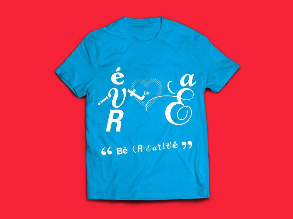 creative Love shirt design graphic cyan maglietta Behance contest