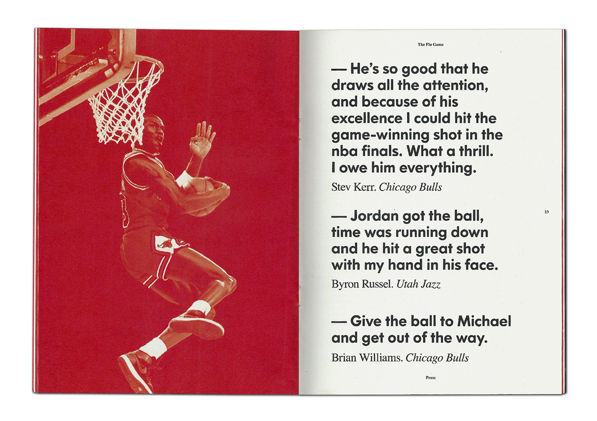 basketball chicago bulls jordan red black fanzine lettering magazine print Duotone michael
