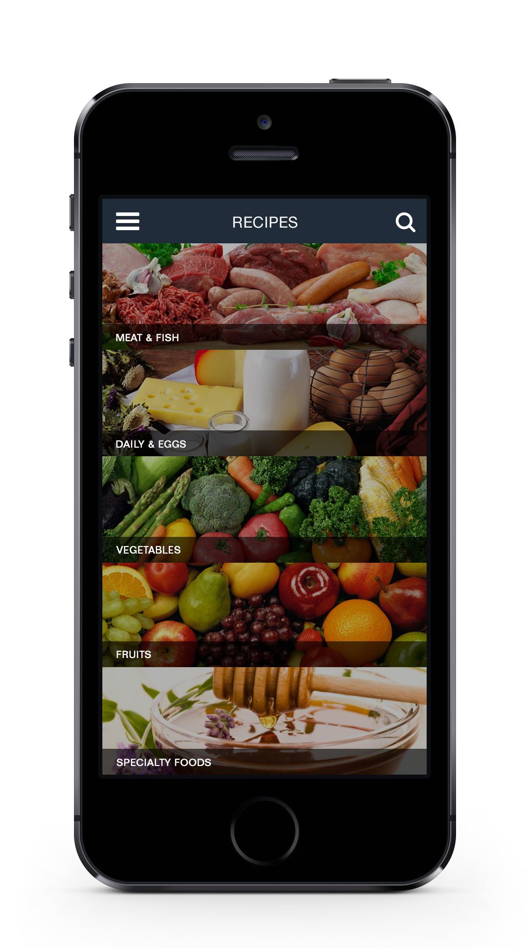 local food UI mobile iphone recipe app Food 
