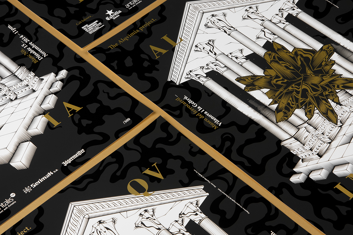 barcelona fest blanc design diseño diseño gráfico poster festival screenprint print black gold alchemy