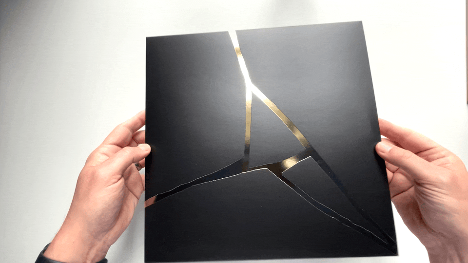 Glitch japanese Kintsugi music Packaging vinyl cover experimental graphic design  industrial
