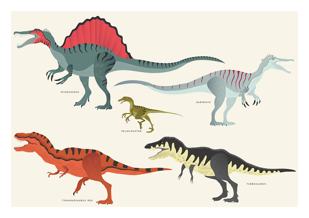 artwork childrenillustrations dinosaurs ILLUSTRATION  marine reptiles NATGEOKIDS prehistoric prints Pterosaurs trex