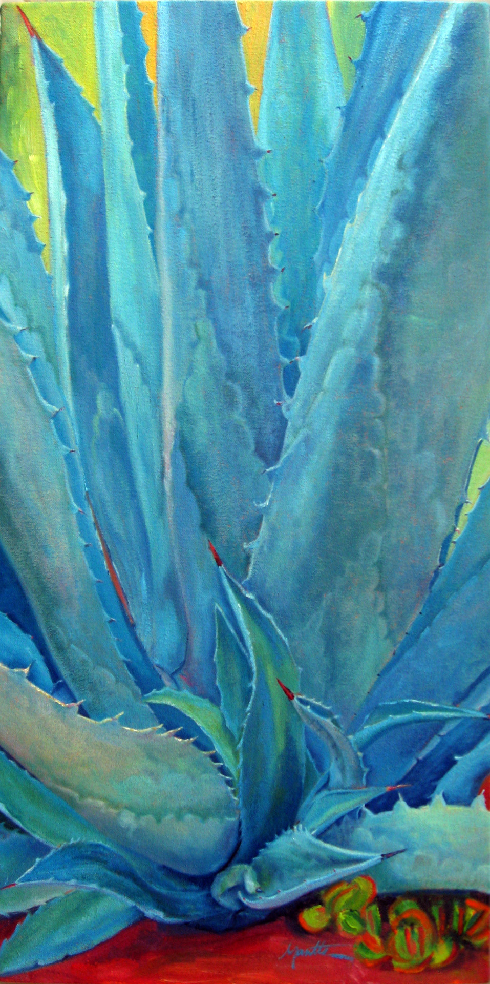 plants Oil Painting desert painting agave painting succulent painting southwest painting Athena Mantle garden painting plant painting pastel painting colorful painting botanical art botanical painting cactus painting