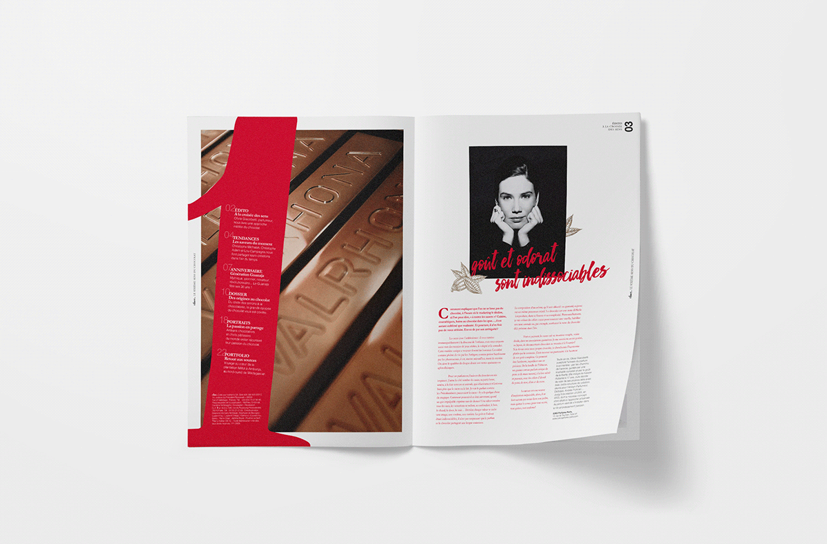 Adobe Portfolio brand book CHOC chocolate journal Layout magazine modern print valrhona