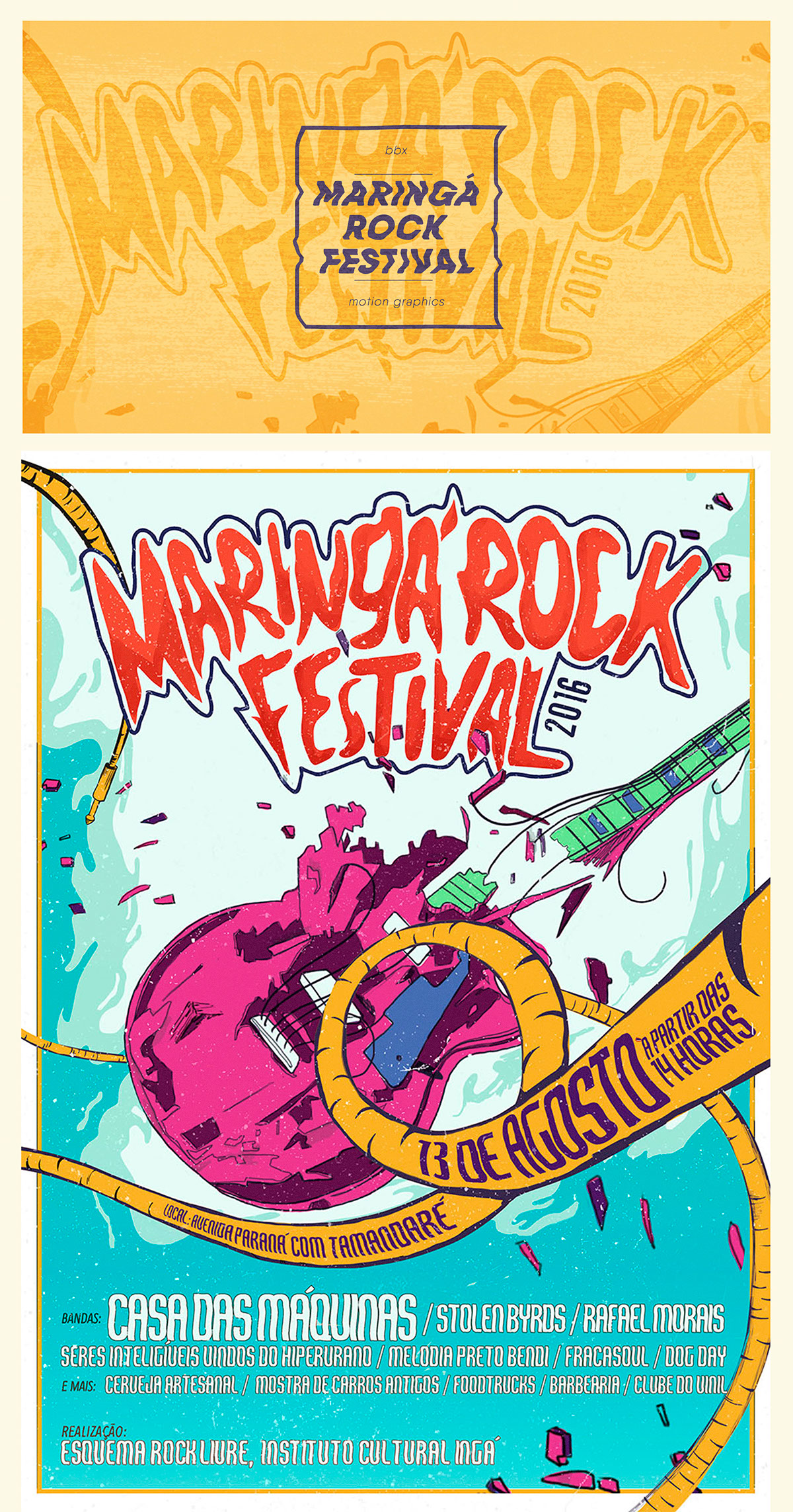 maringà rock festival motion graphic