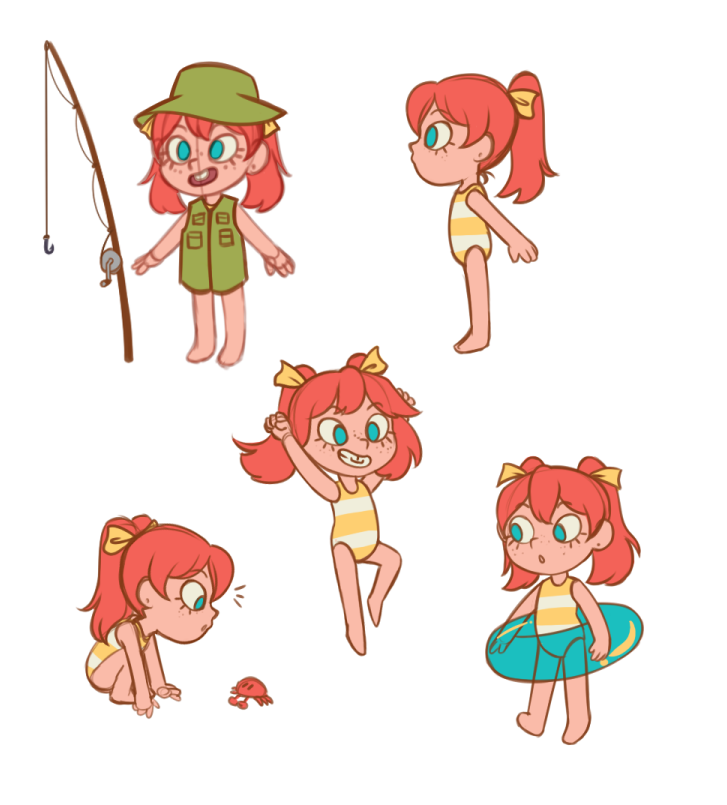 artwork beach BEACHWEAR cartoon Character design  concept art digital illustration little girl Seaside summer