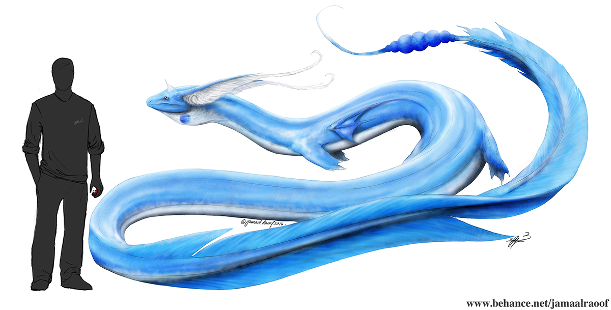 Realistic Pokemon Realistic Dragonair dragonair Pokemon dratini dragonite Digital Art  pokemon art pokemon go dragon