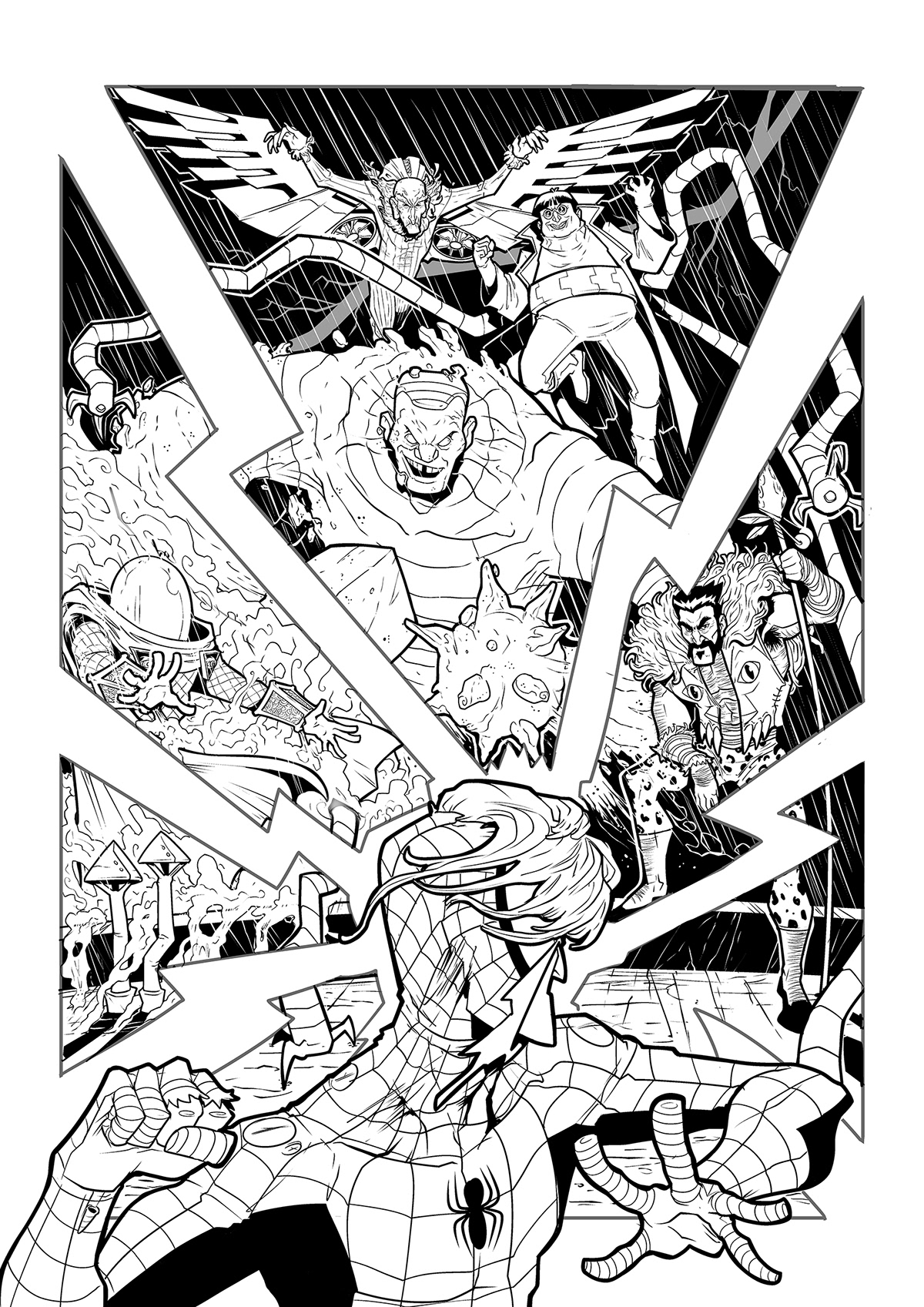 artwork comic comicbook comics Digital Art  Drawing  ink spiderman SuperHero