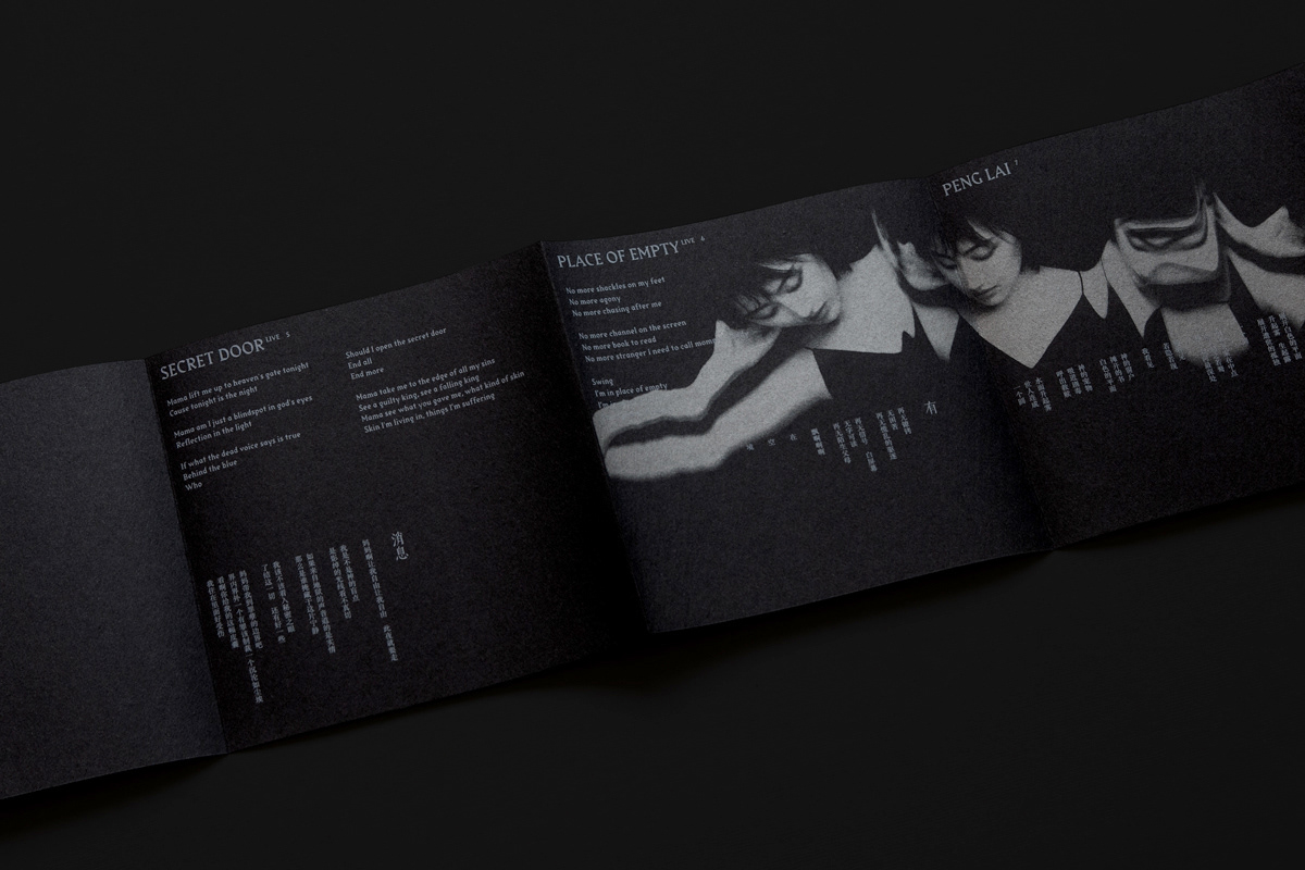 Music Packaging CD packaging metallic ink Silver ink chen li 陳粒 hanzi Asian Typography scanner art black and white