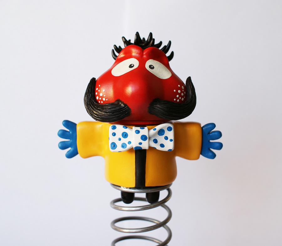 sculpey zebedee   android Magic Roundabout art toy custom toy sculpture collectible