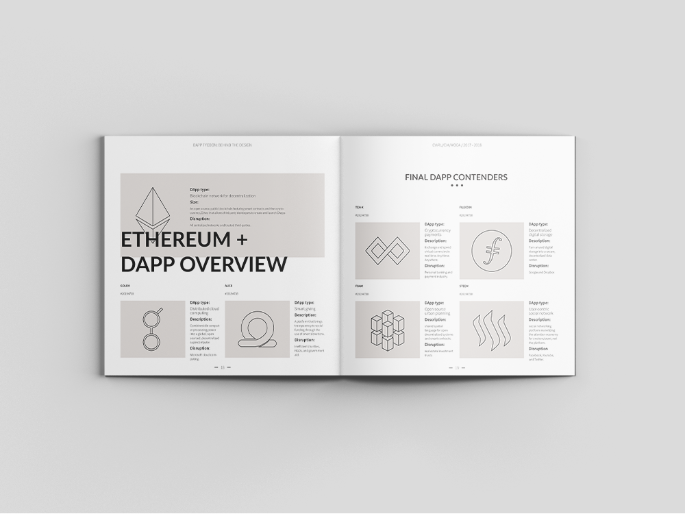 Adobe Portfolio blockchain finance editorial Tycoon dapp Process Book print design 