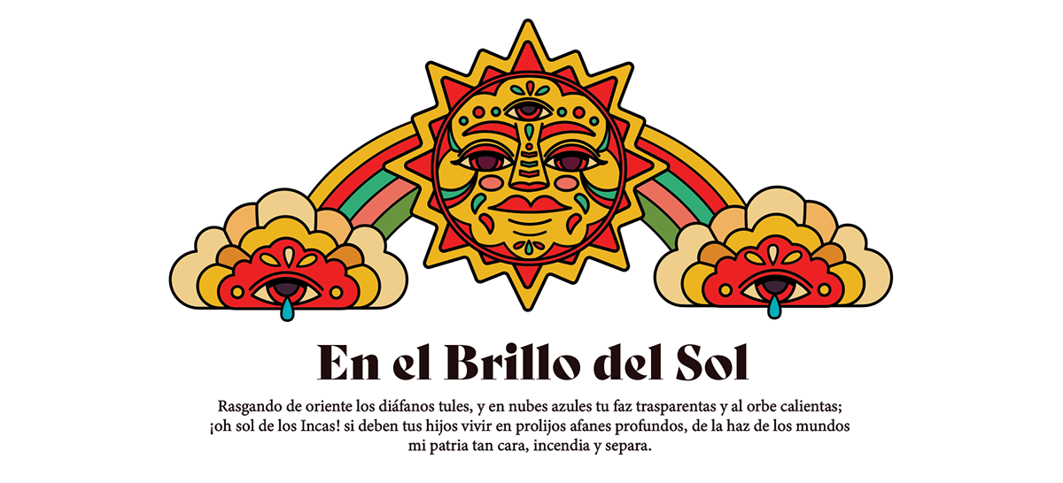 colors design ilsutracion mexico poster prehispanic print skull Sun vector