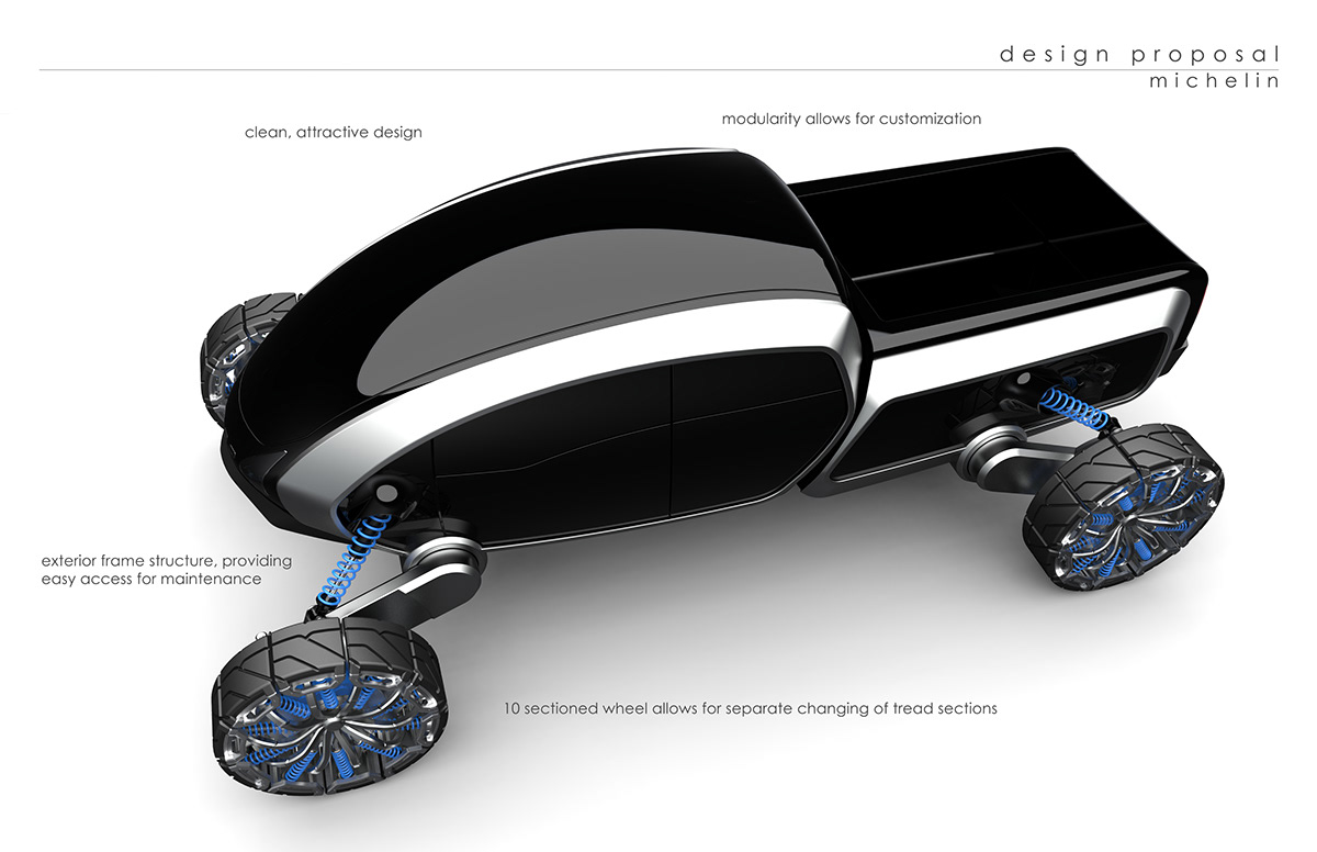 michelin future Truck Tire electric egg exoskeleton sexy simple Technology design