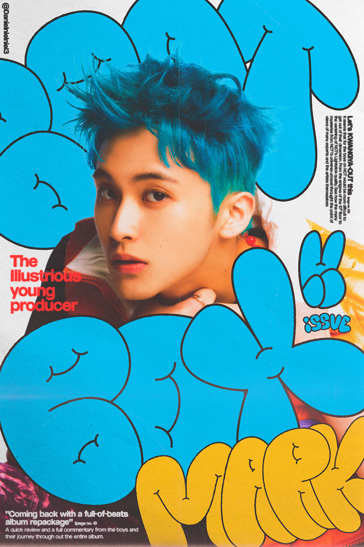 90's custom typography Dreamies kpop Magazine Cover NCT NCT Dream photographer typography   vector