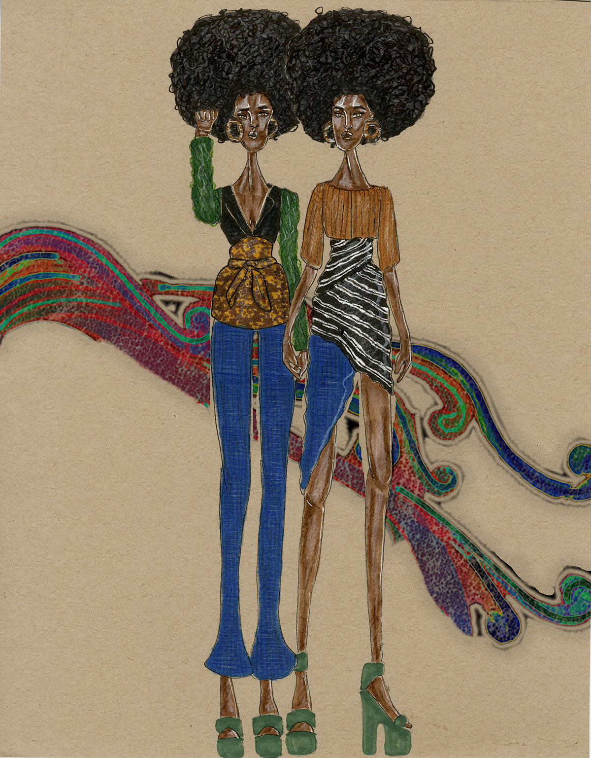 soul train african american art fashion art fashion illustration 70s