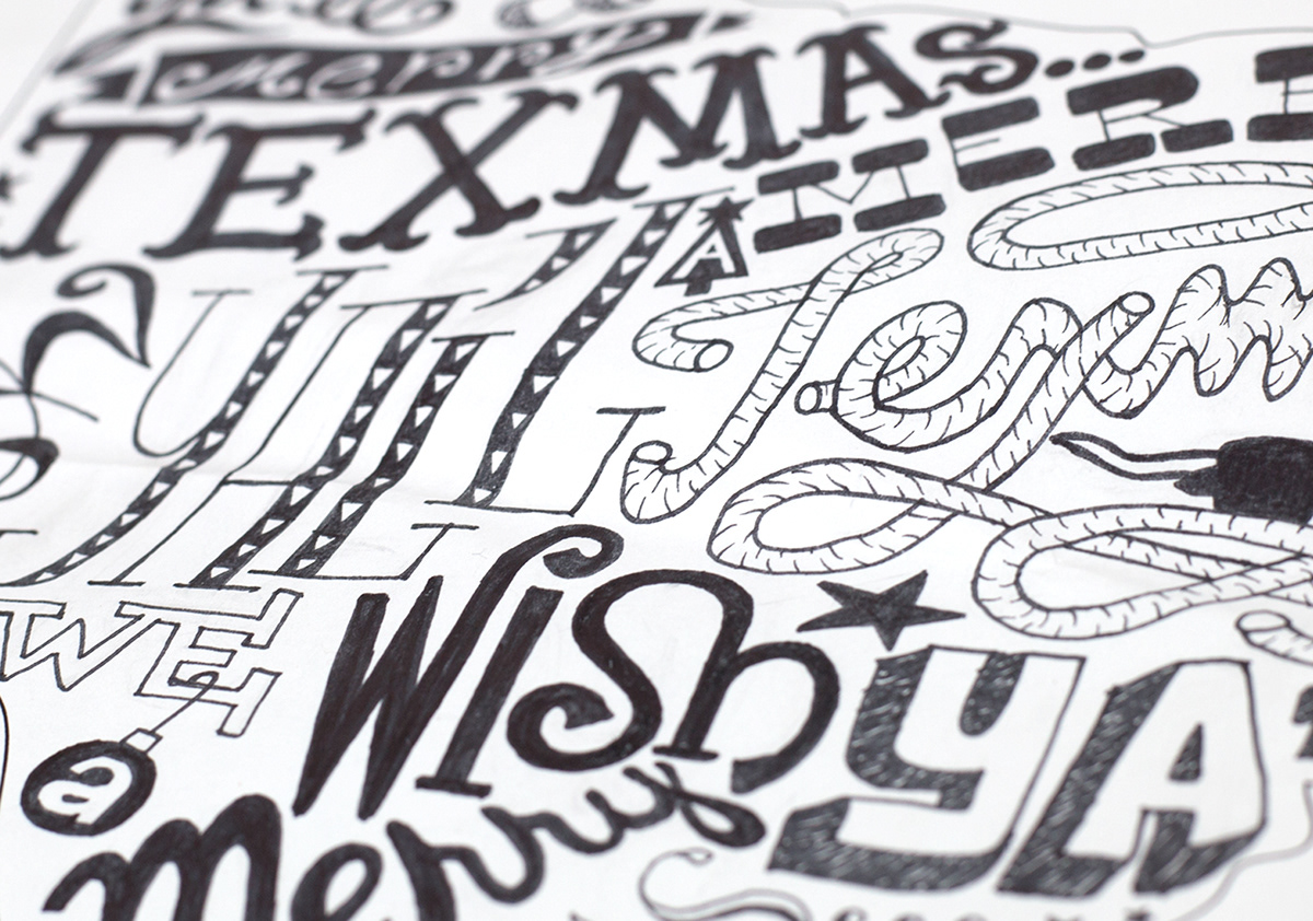 Christmas christmas card card lettering HAND LETTERING #texas