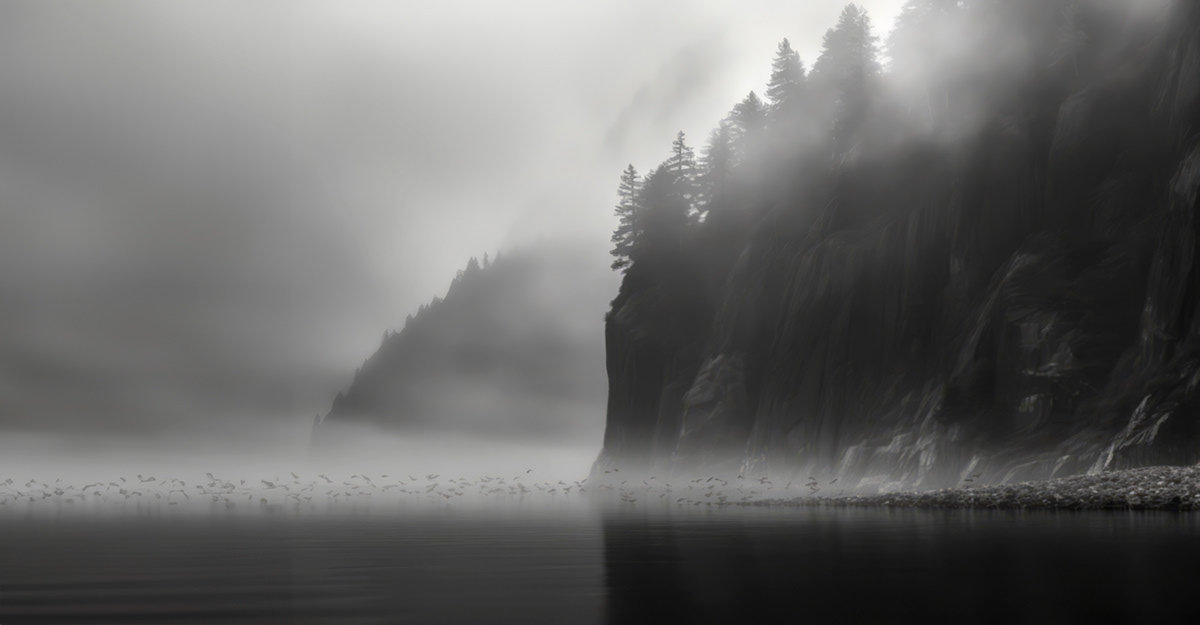mist bc Nature Landscape mountains Ocean water fog winter british columbia