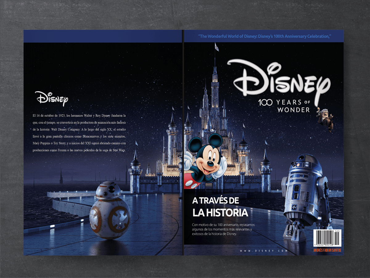 revista disney realidad aumentada 100 años Disneyland revista digital QR Code Mockup meta spark filtro