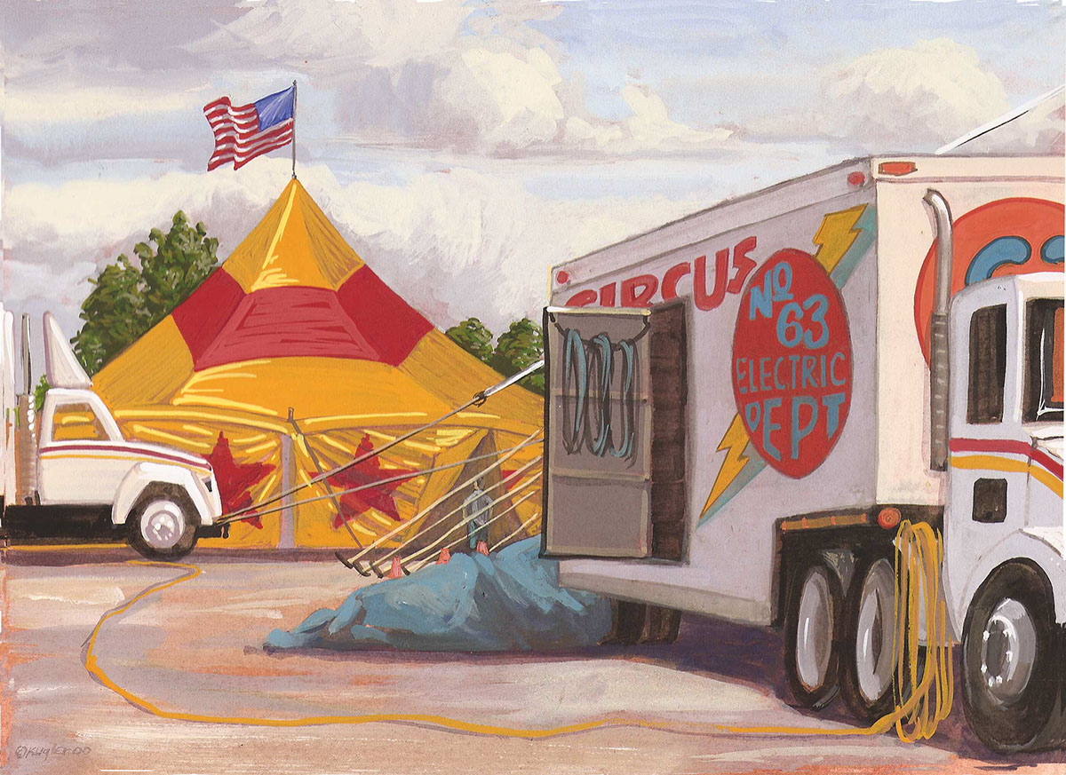 Adobe Portfolio Circus tents Carnival Midway elephants Fair plein air