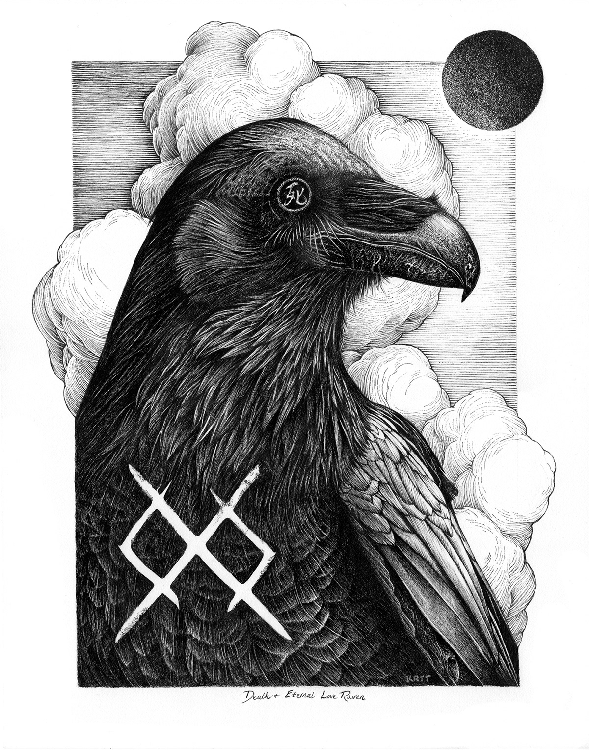 pen and ink art blackandwhite raven dark art ILLUSTRATION  Drawing  traditional hand drawn sketch