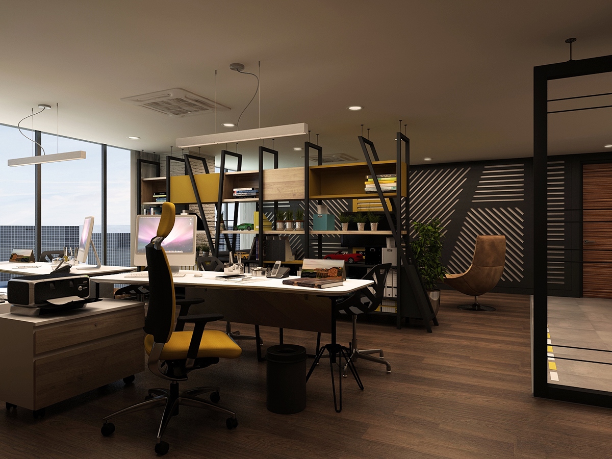 Office Design Interior office furniture yellow