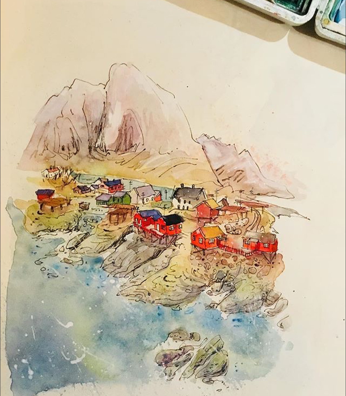 trave sketc travel sketches  illustratio  in  watercolor