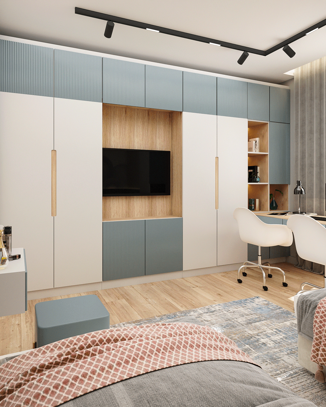 interior design  bedroom visualization 3ds max Render 3D architecture vray modern modeling
