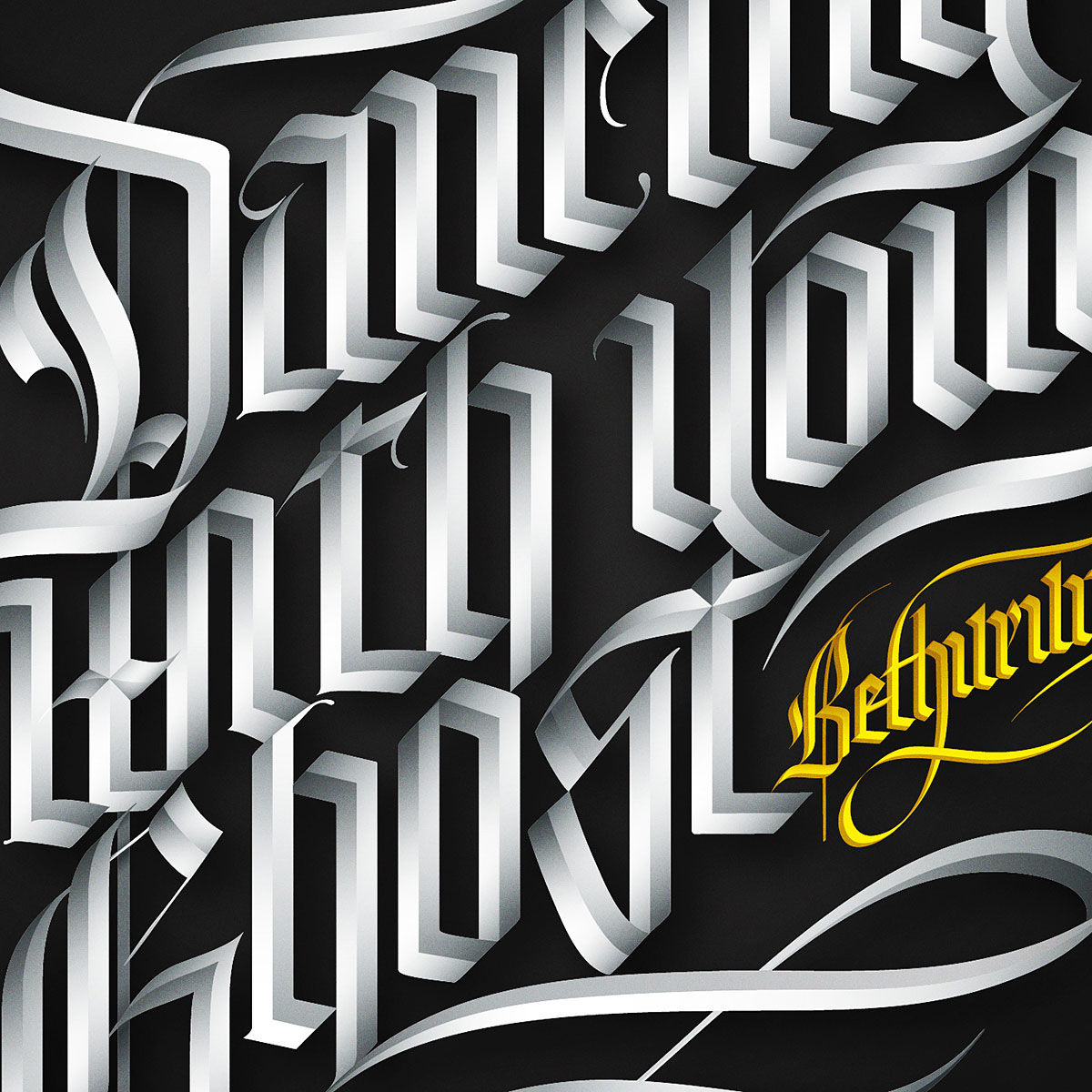 lettering  blackletter  Album cover  itunes  Benjamin Bethurum  caligrafia  tipografia handwritten