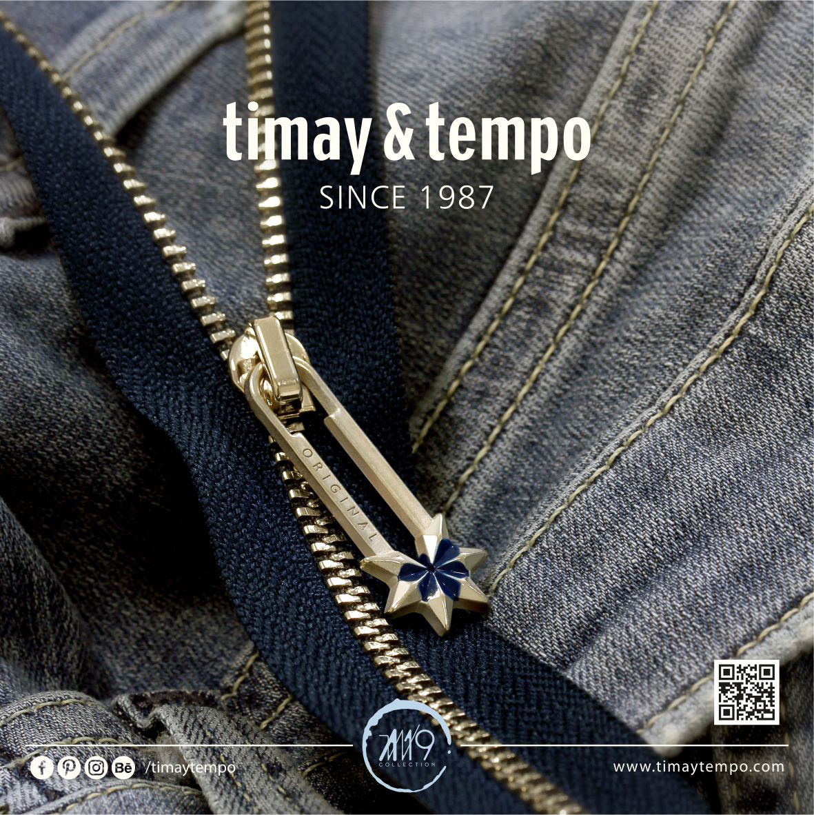 timaytempo timay&tempo metal Zipper accessories button Denim jeans