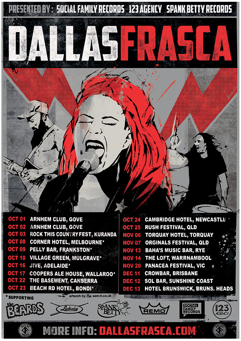 Dallas Frasca Tour Poster mixed media Rock And Roll punk graphics Led Zeppelin