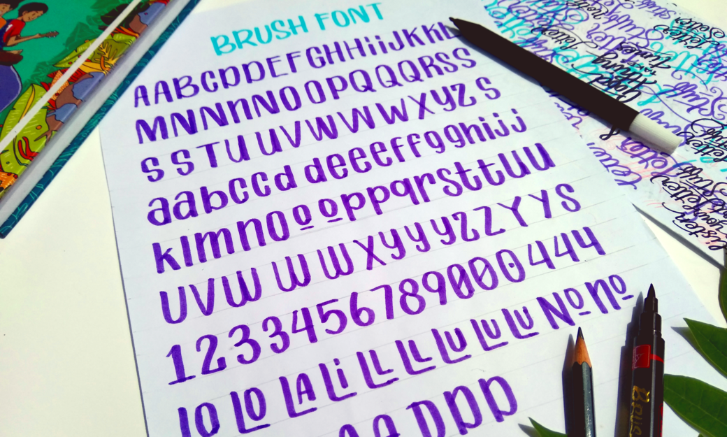 font Brush font typography   handmade Typeface inkscape fontforge lettering Gimp