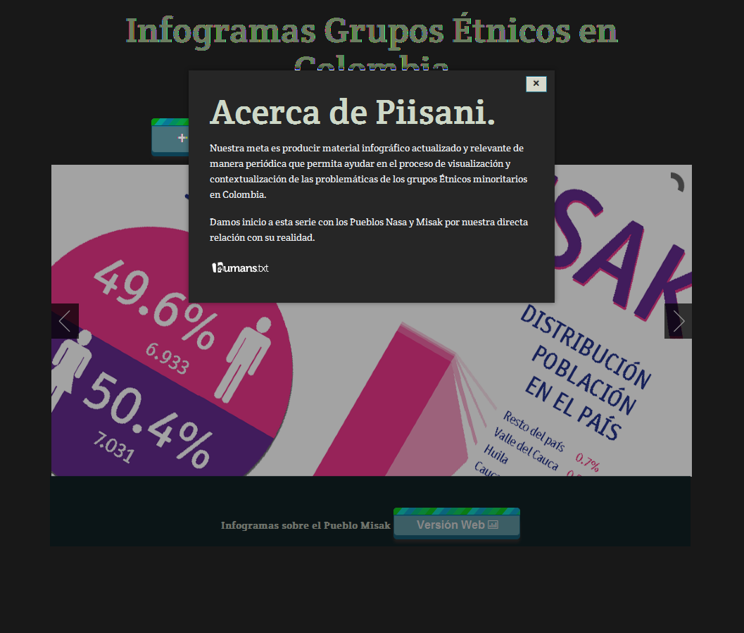 infogram information chart graph infography design statistics Website aboriginal misak guambia nasa Cauca colombia