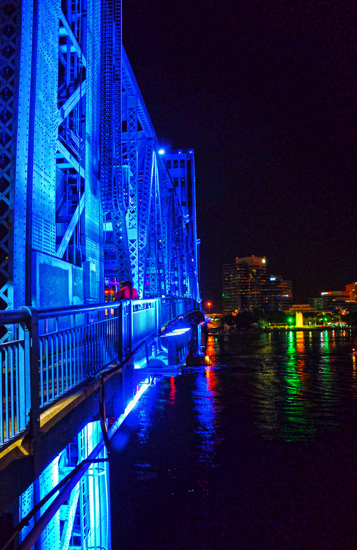 Jacksonville FL bridge night blue steel