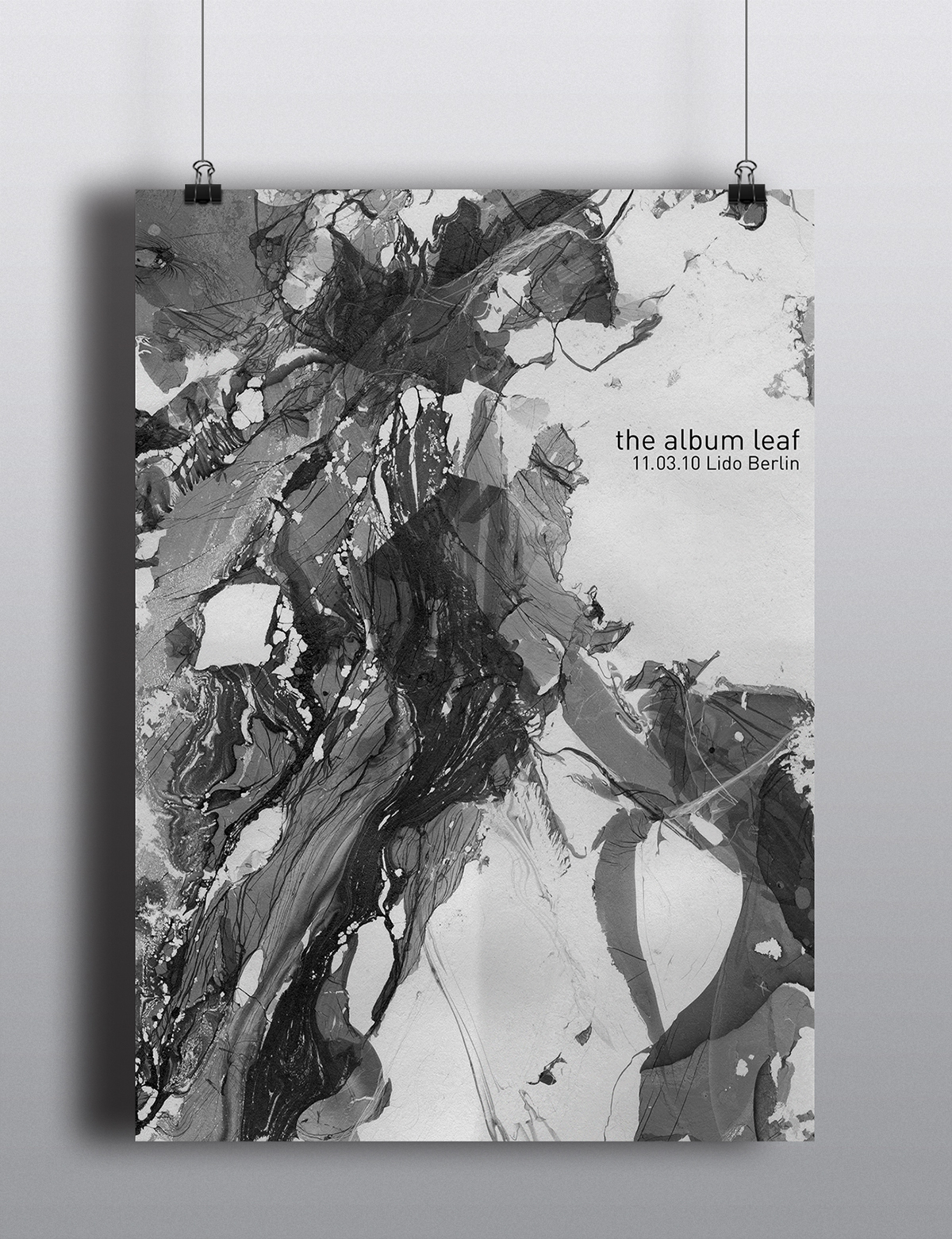 Schallplatte plakat The Album Leaf poster band record cover album cover design black and white record vinyl