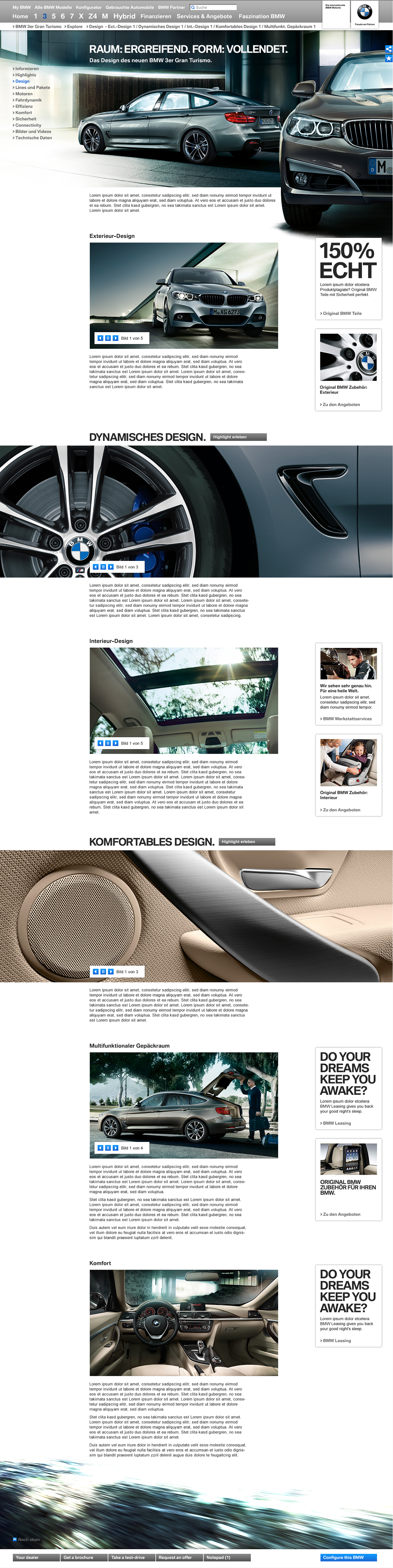 BMW online campaign showroom Webspecial