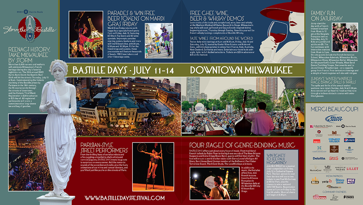 poster French festival Milwaukee Wisconsin Martini eiffel tower Bastille Days