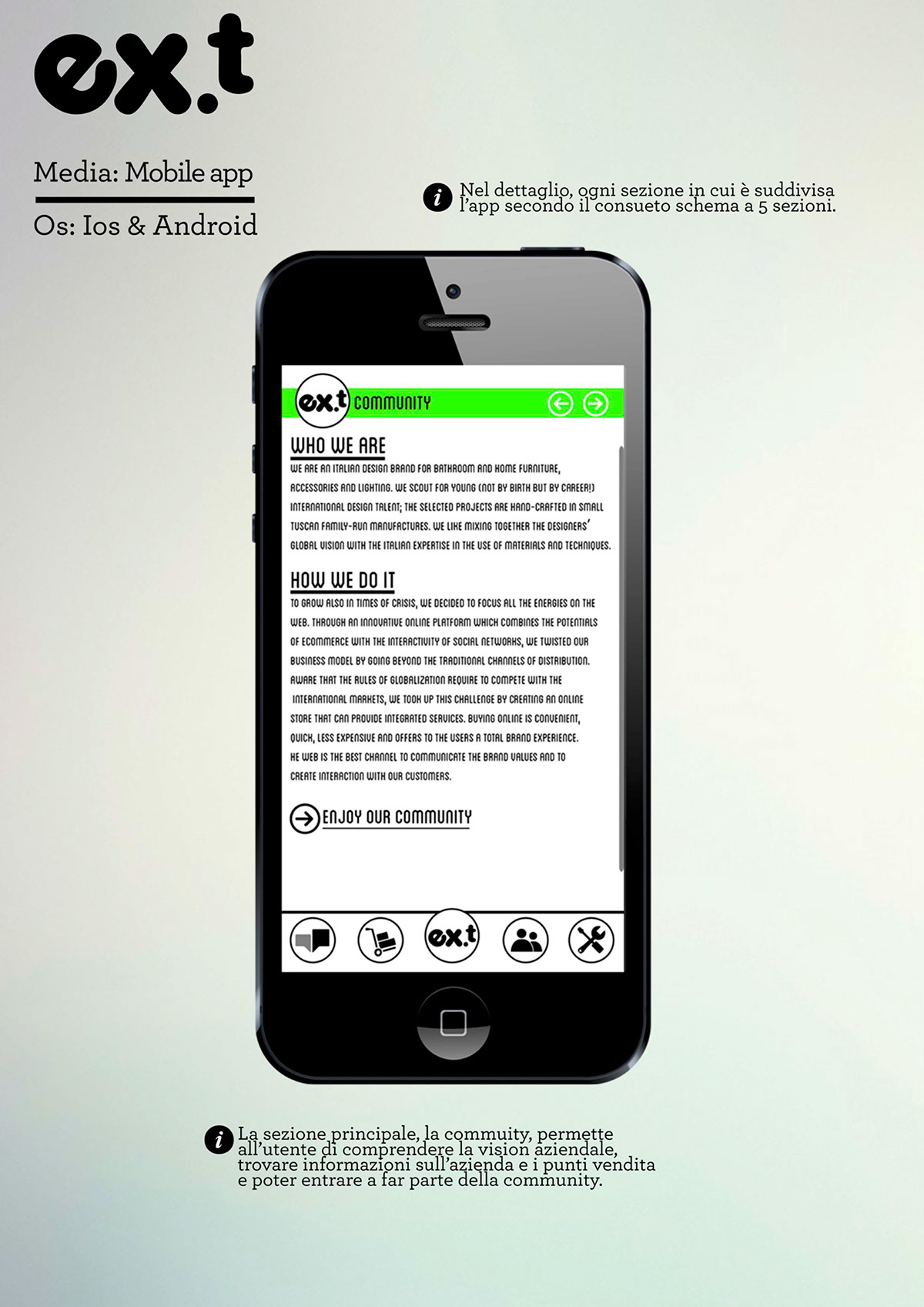 ex-t design Florence milan UI ux app ios android mobile banner ADV print magazine applications