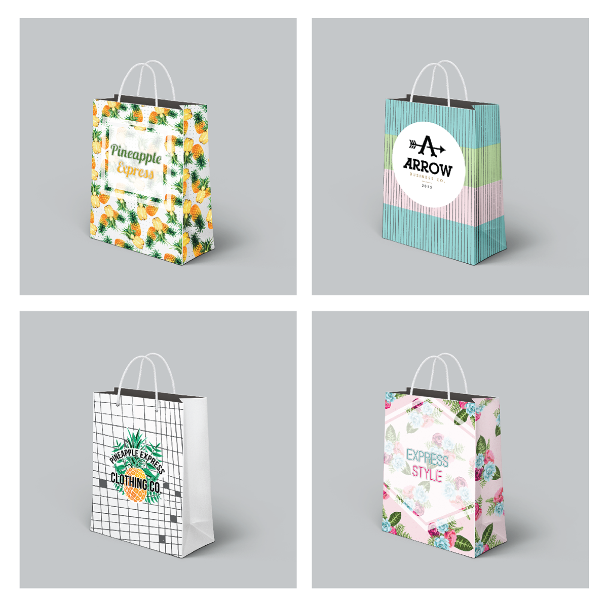 back mock ups Paper Bags boutique bags Patterns Tropical