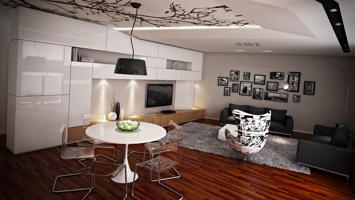Interior design apartment LOFT living room