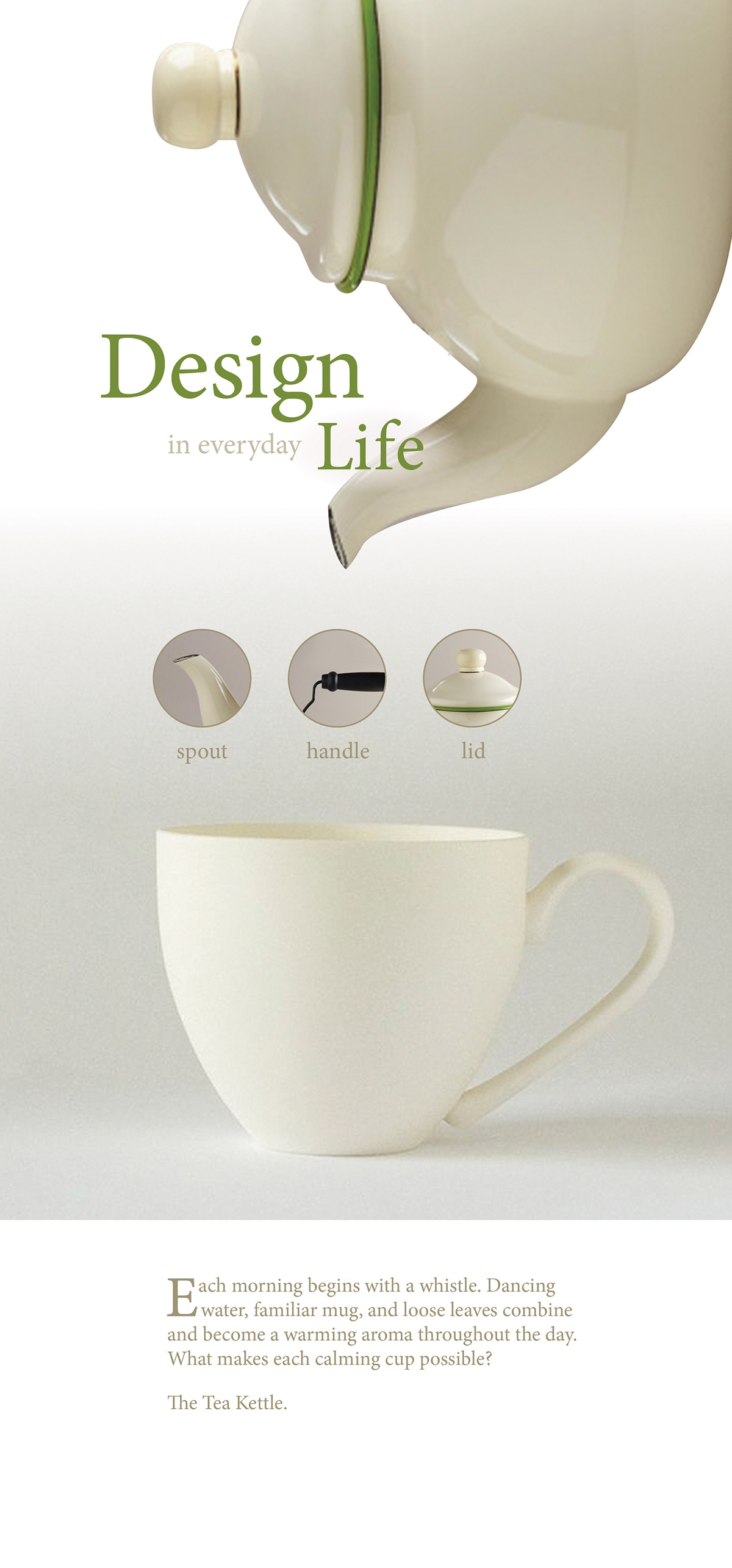 tea brand advertisement ad design life everyday life EAMES tea kettle tea cup