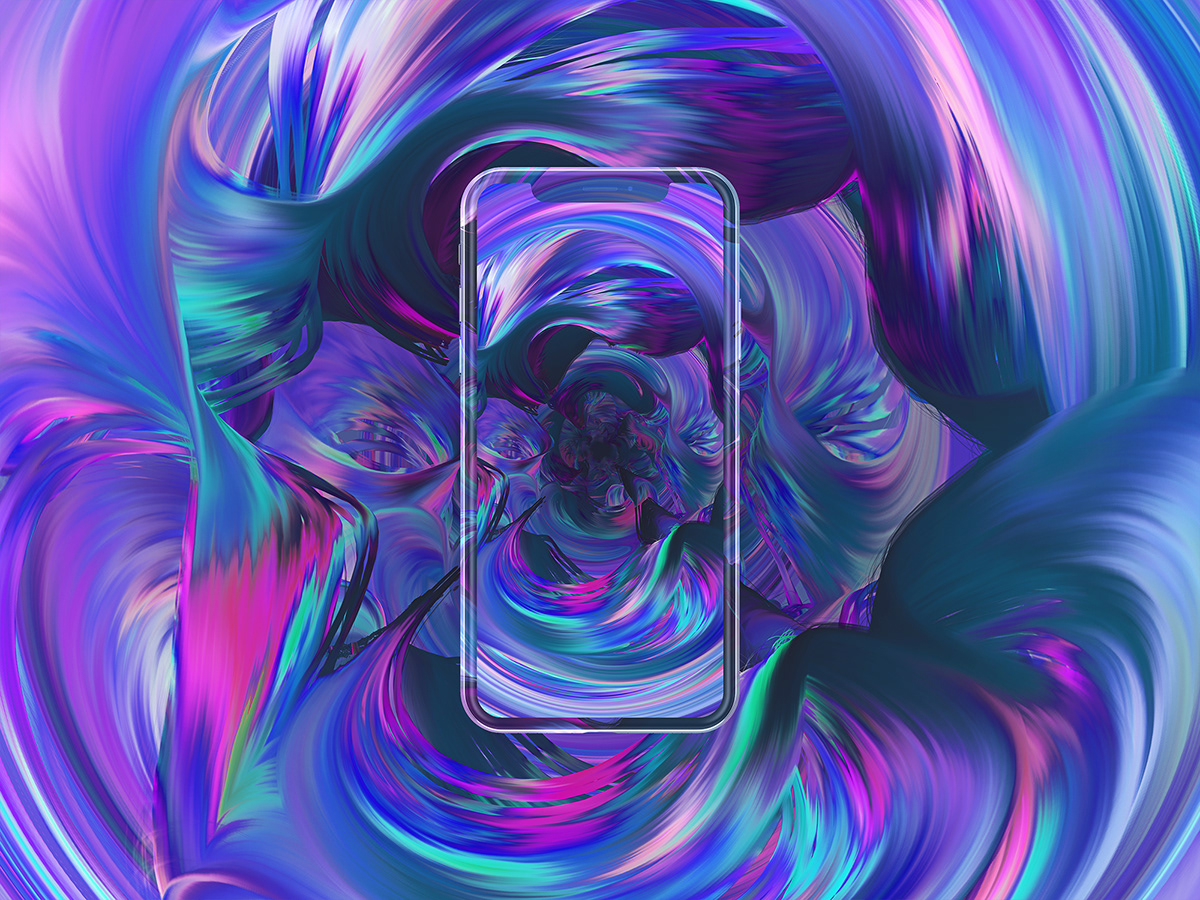 wallpaper background mobile phone free brush paint vector neon abstract