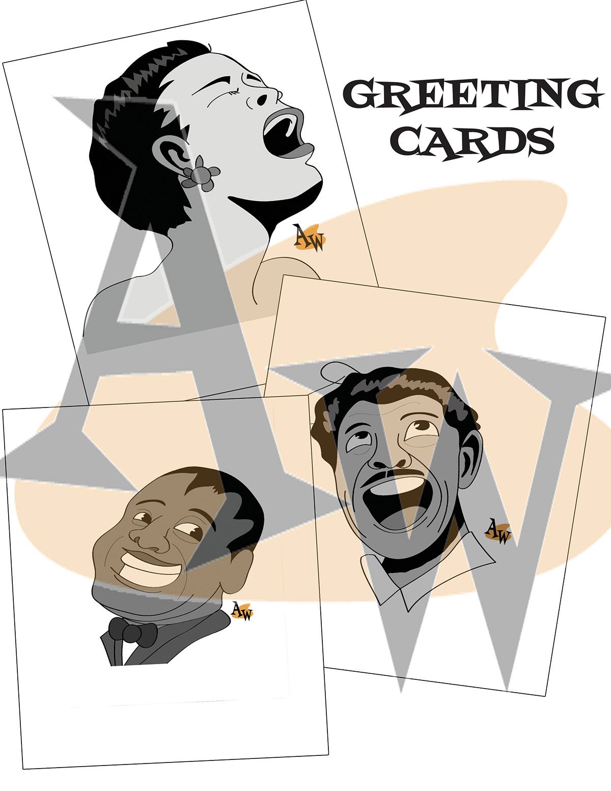Jazz singers greeting cards