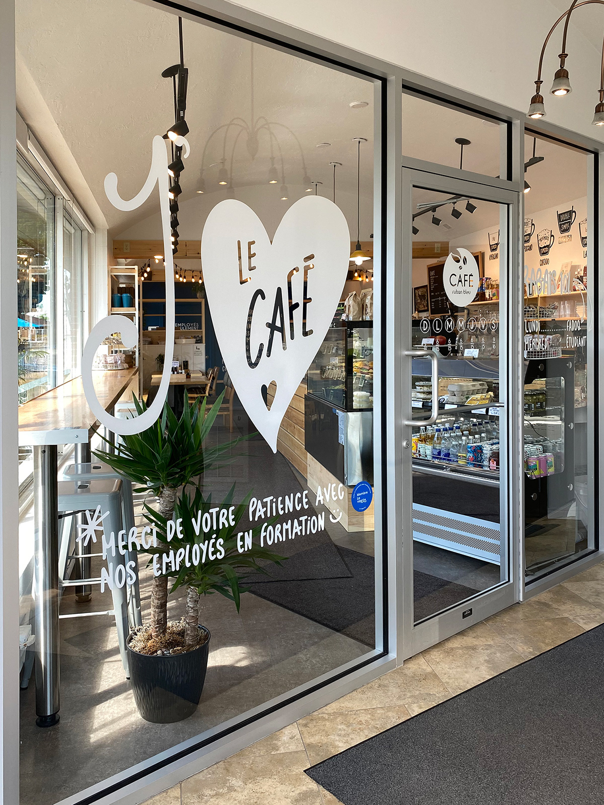 banner Coffee identity marketing   shop vinyl visual vitrines window decor