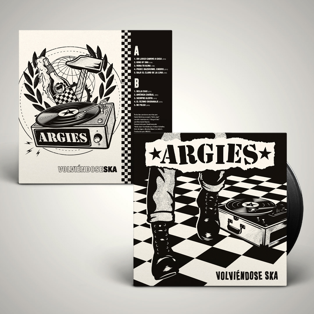 Argies diseño gráfico graphic design  ILLUSTRATION  ilustracion punk punk rock ska vinilo vinyl