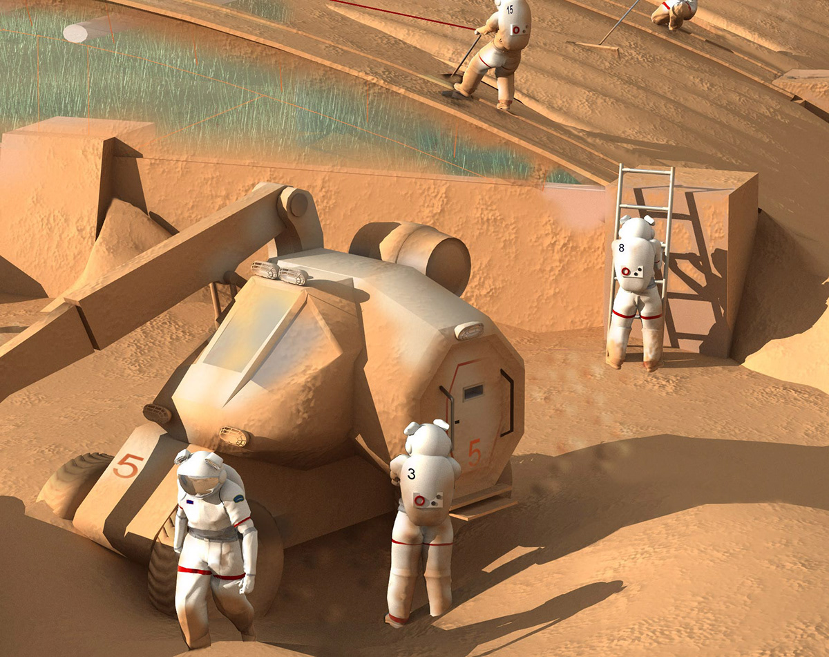 space art  Mars  Colony  dust storm science fiction future mars settlement IAAA