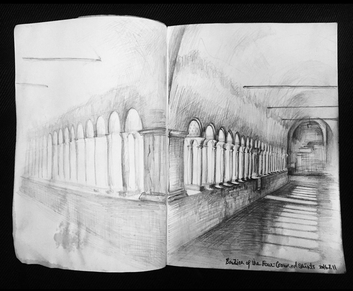 risd Rome sketchbook watercolor pen moleskine architecture