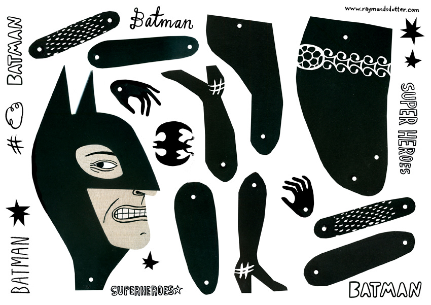 superheroes actionmen catwoman batman Raymondsdotter paperpuppet Paperdoll dressup