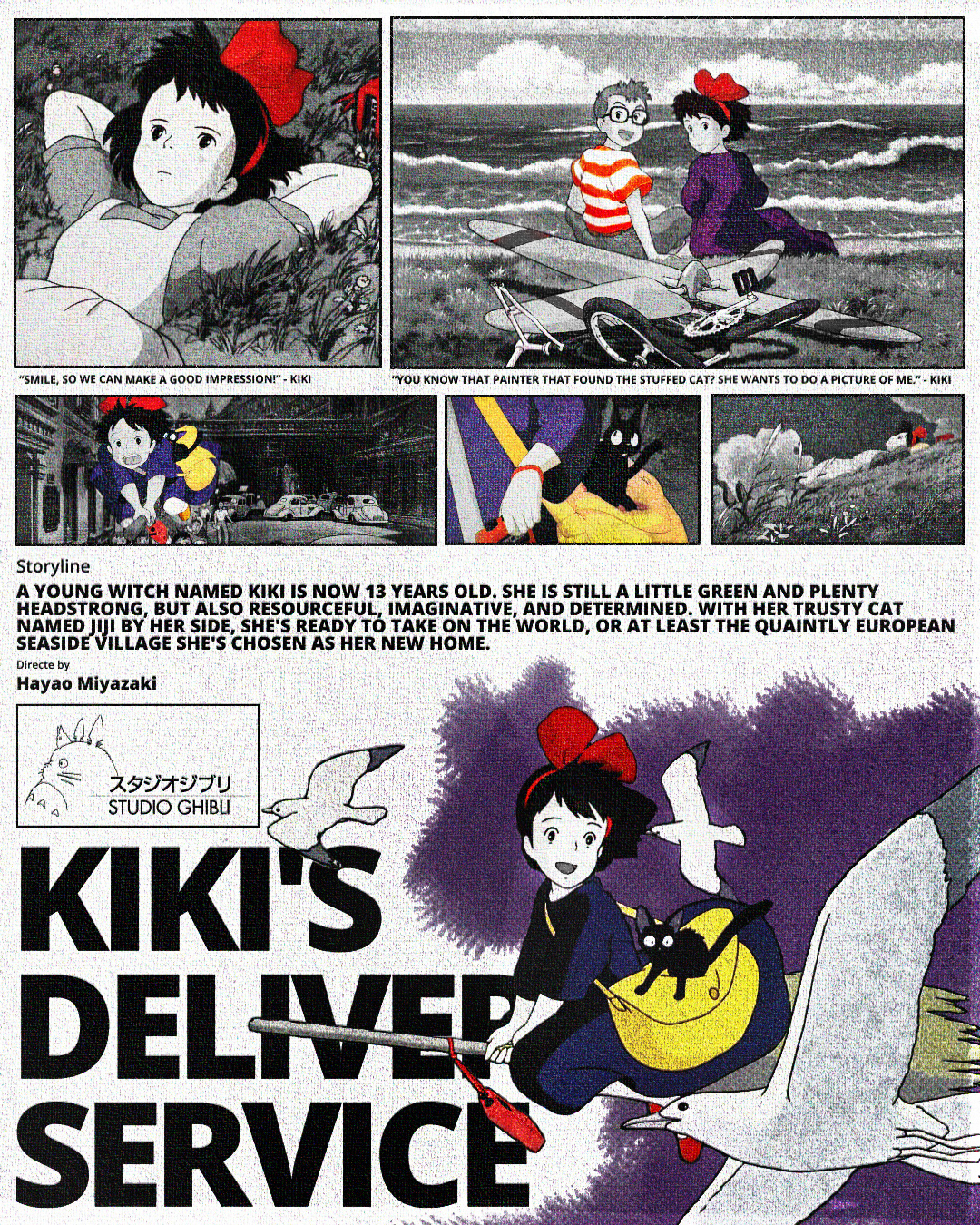 poster Poster Design anime Studio Ghibli kiki's delivery service posters graphic design  Graphic Designer manga wallpaper