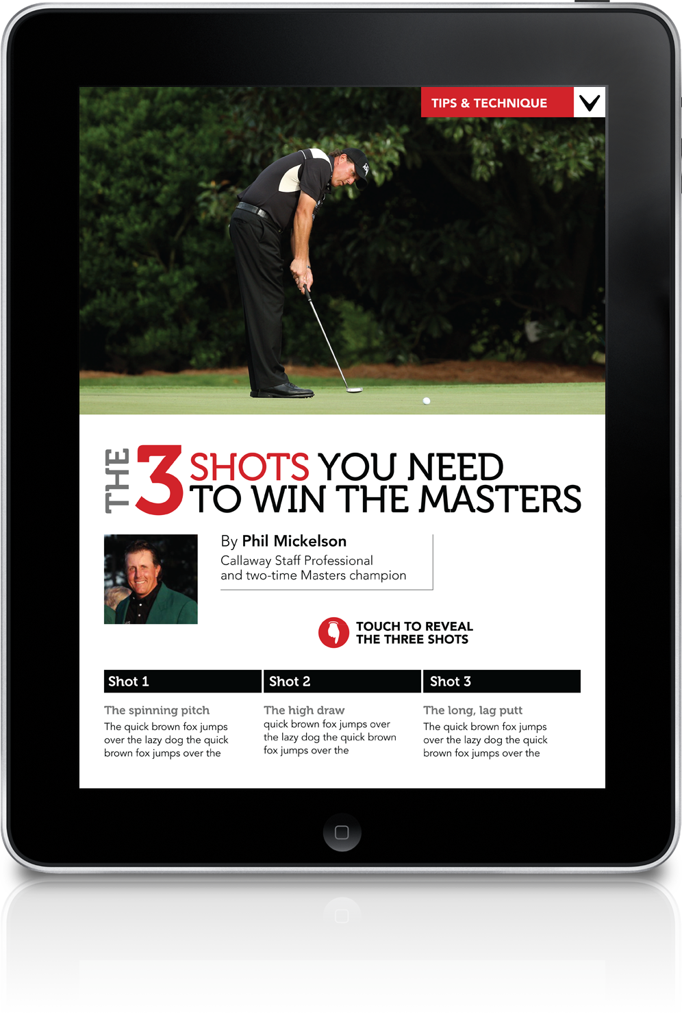Callaway Golf iPad Magazine conceptual interactive