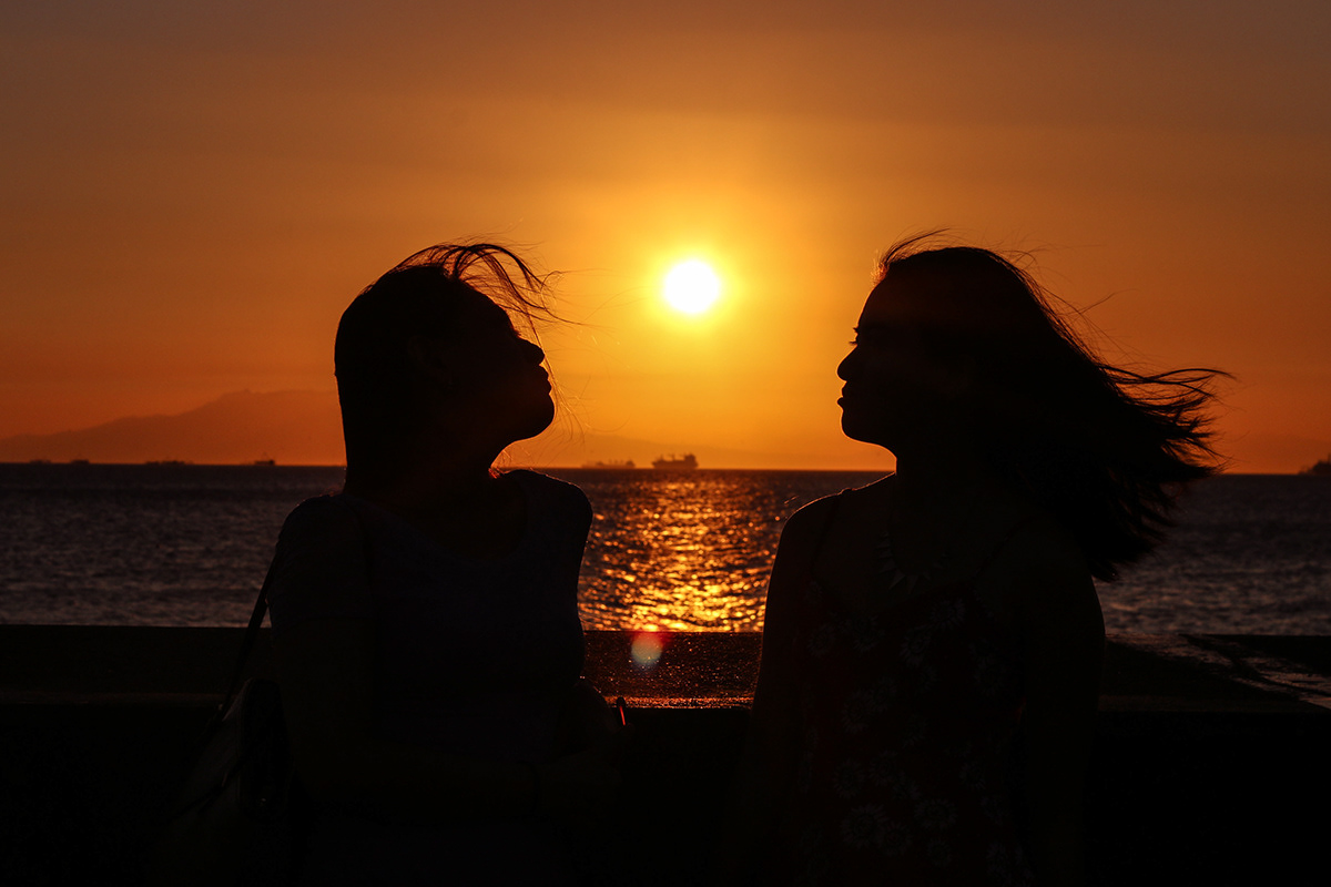 sunset Manila Bay philippines orange Silhouette